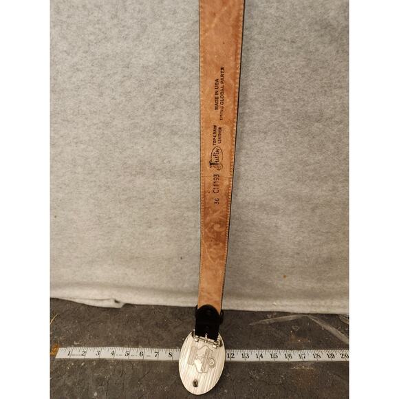 Montana‎ Silversmith Yellowstone Buckle Justin Leather 36 Embroidered West Belt - Picture 12 of 13